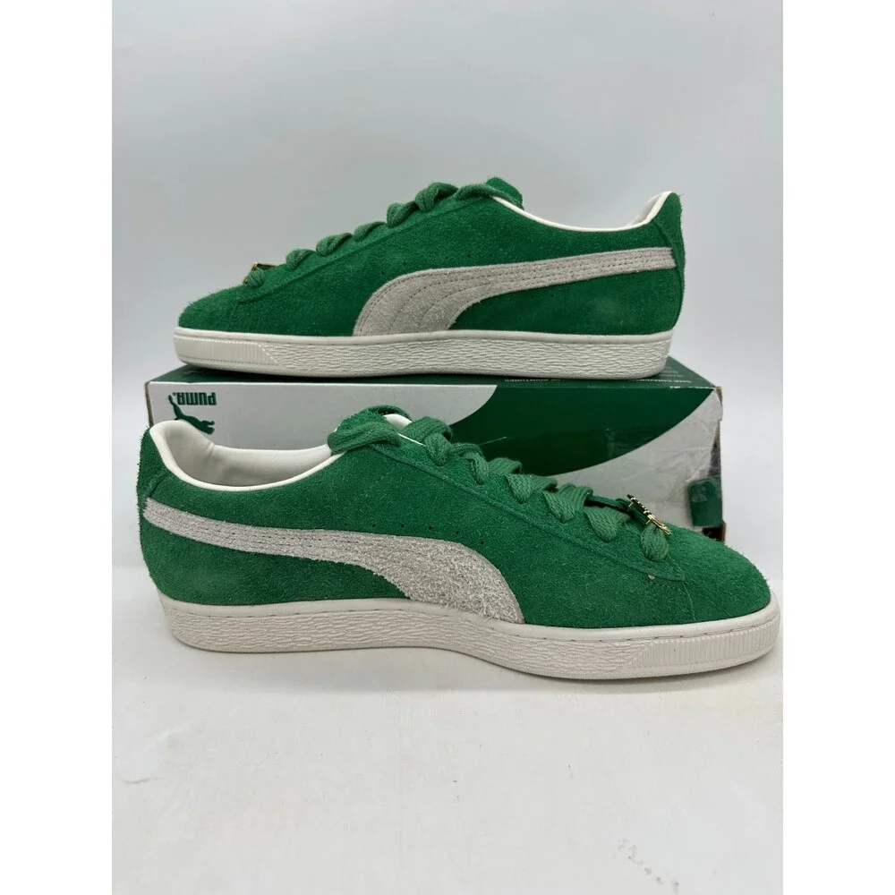Puma Suede Fat Lace Men's Size 13 Green White Athletic Shoes 393167 02